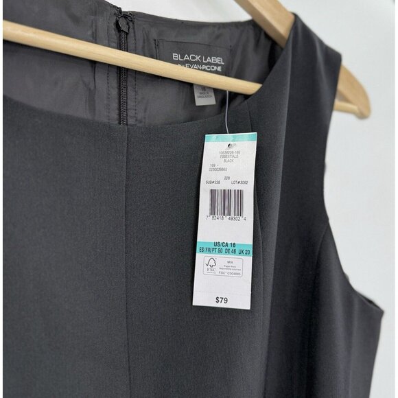 NWT Evan Picone Black Label A line Black Dress Wardrobe Staple Career Sz 16 - Picture 7 of 11